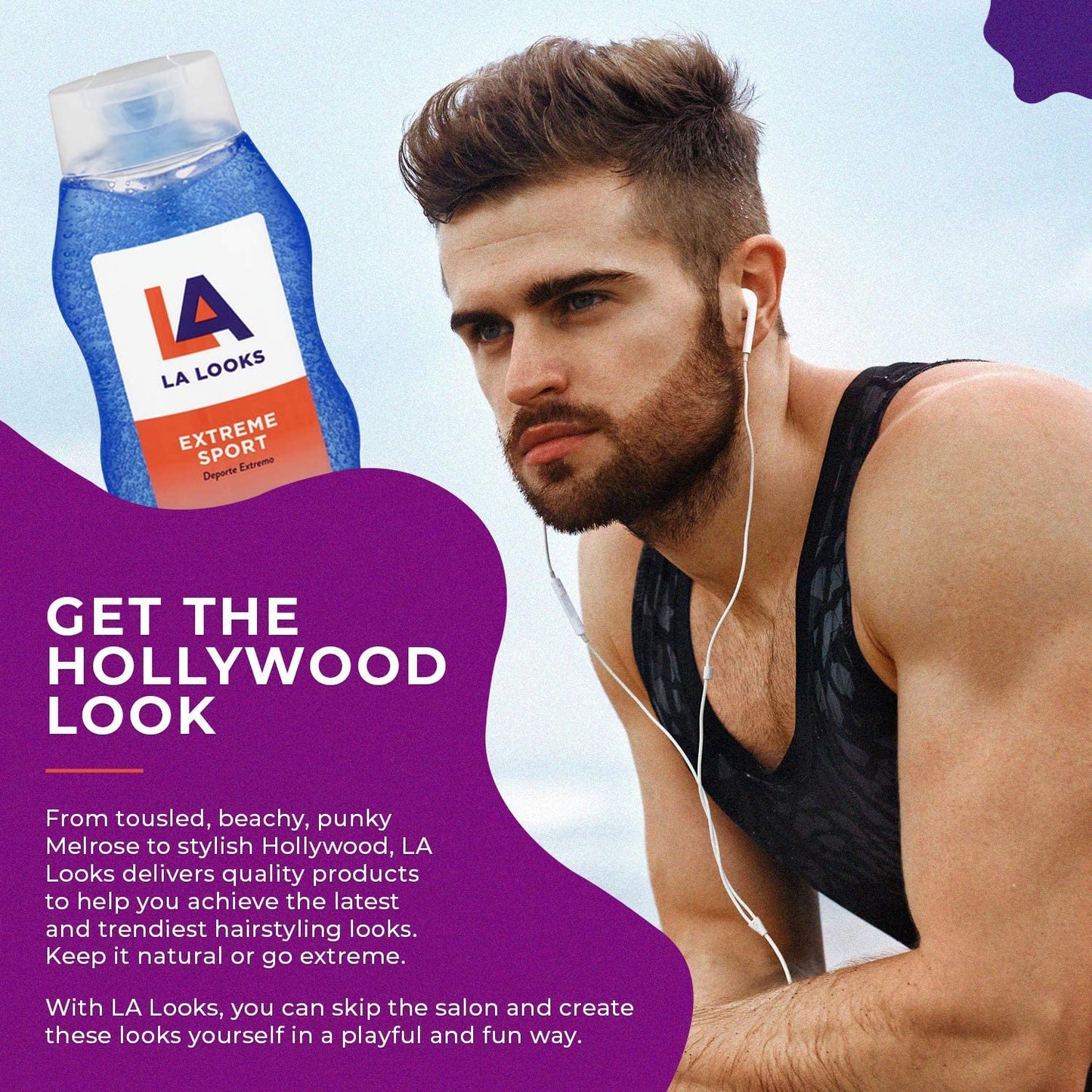 LA Looks Styling Hair Gel - Extreme Sport - 20 Oz - Hold for High Performance Activity Beauty & Personal Care L.A. Looks