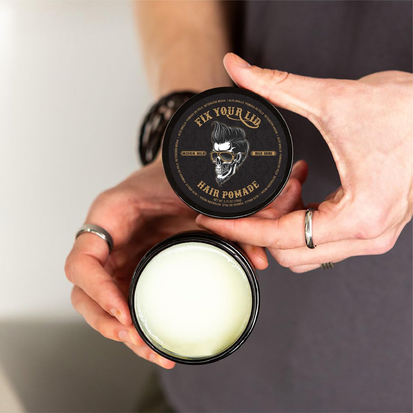 Fix Your Lid Hair Pomade for Men - Water Based Pomade Medium Hold High Shine - Easy to Wash Out - All Hair Types - 3.75oz Beauty & Personal Care Fix Your Lid