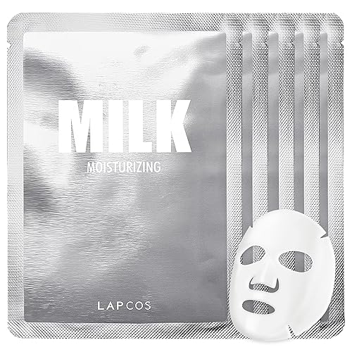 LAPCOS Milk Sheet Mask, Moisturizing Daily Face Mask to Replenish and Restore Dry Skin, Korean Beauty Favorite, 5-Pack Beauty & Personal Care LAPCOS