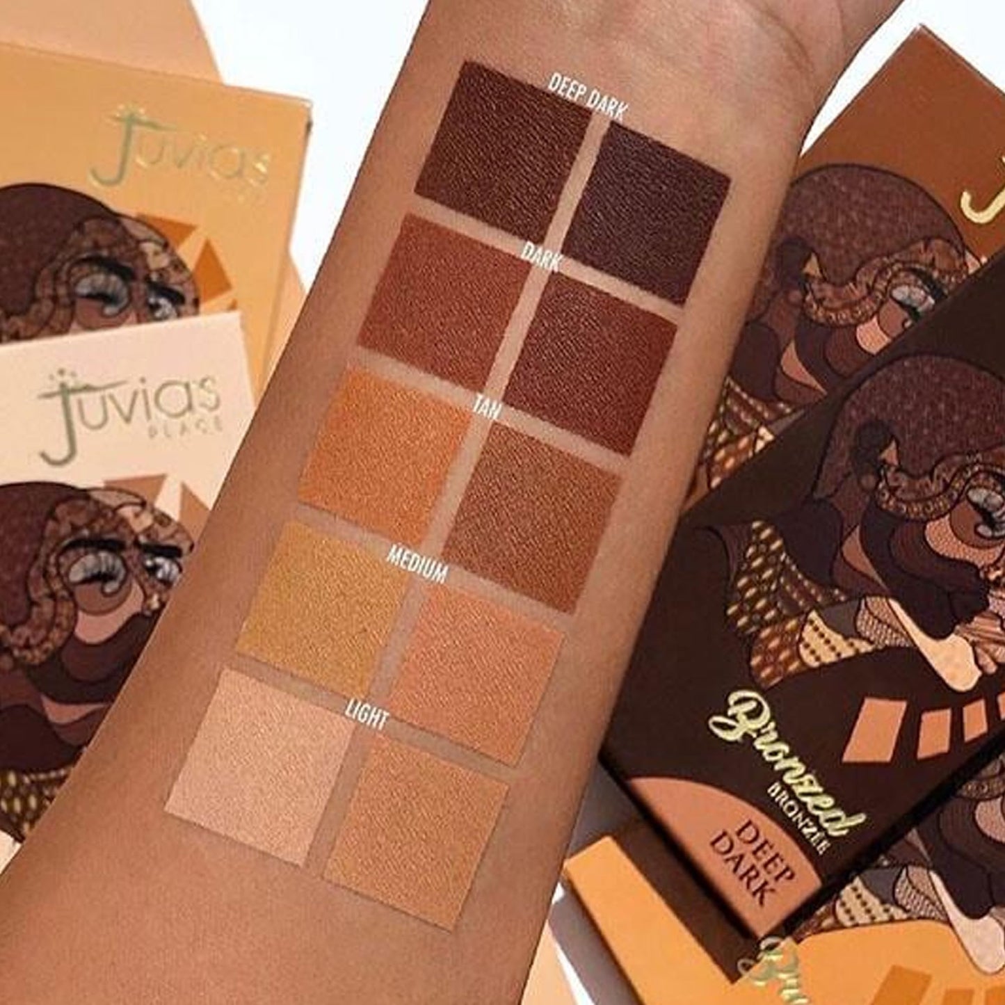 Juvia's Place Bronzed Duo Bronzer Deep Dark - Soft Matte Bronzer, Contour, Pressed, Long-Wearing & Buildable Bronzing Powder - Suitable for Very Dark Beauty & Personal Care Juvia's Place