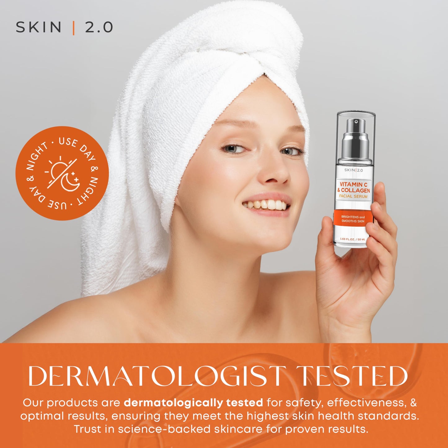 Skin 2.0 Vitamin C Serum - Dermatologist Tested, Anti-Aging & Dark Spot Remover - Brightening, Clean Beauty, Cruelty-Free, Korean Skincare for Glass Beauty & Personal Care Skin 2.0