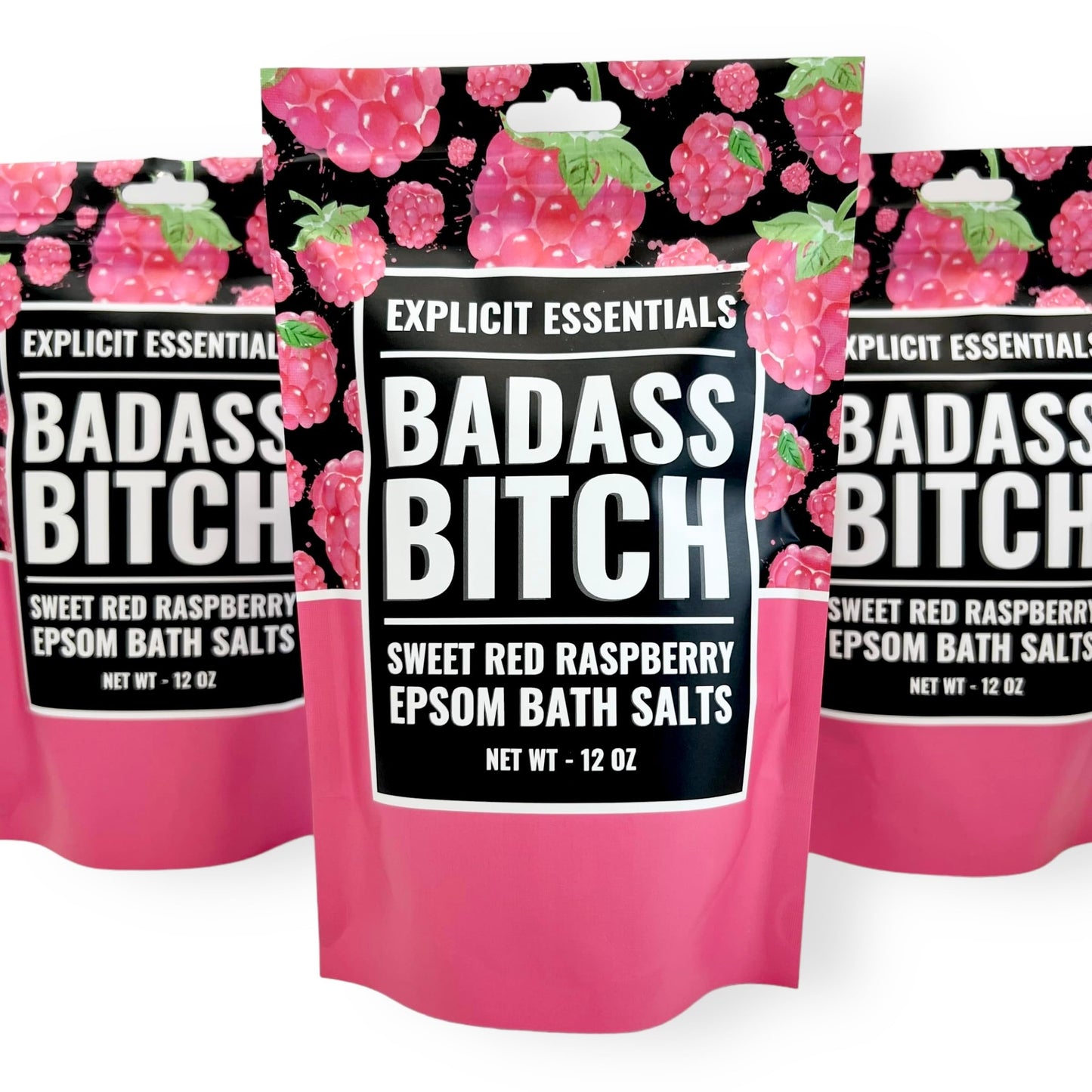Explicit Essentials Bath Salts for Women, 12oz Raspberry Epsom Salts Beauty and Personal Care Explicit Essentials