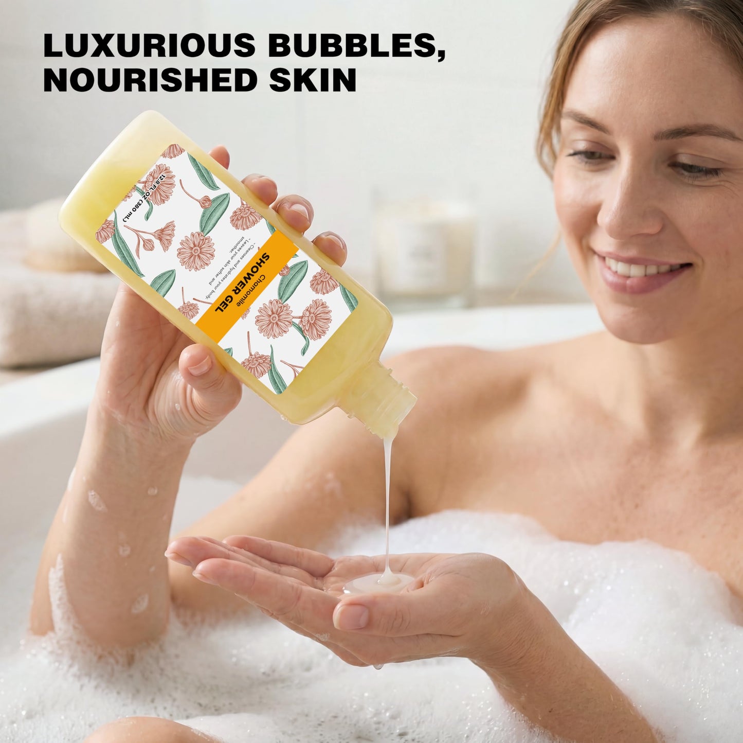 Serenity Sanctuary Bubble Bath for Women, Scented Gift Set for Adults, 51.2 fl oz (Pack of 4), with Shower Gel, Ladies Foaming Bath Variety, Mother's Beauty and Personal Care Serenity Sanctuary