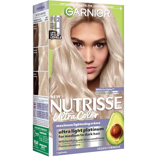 Garnier Nutrisse Ultra Color Hair Color, Permanent Hair Dye for Up to 8 Weeks of Bold, Vibrant, Fade-Resistant Results, Vegan & Cruelty-Free, PL2 Beauty & Personal Care Garnier