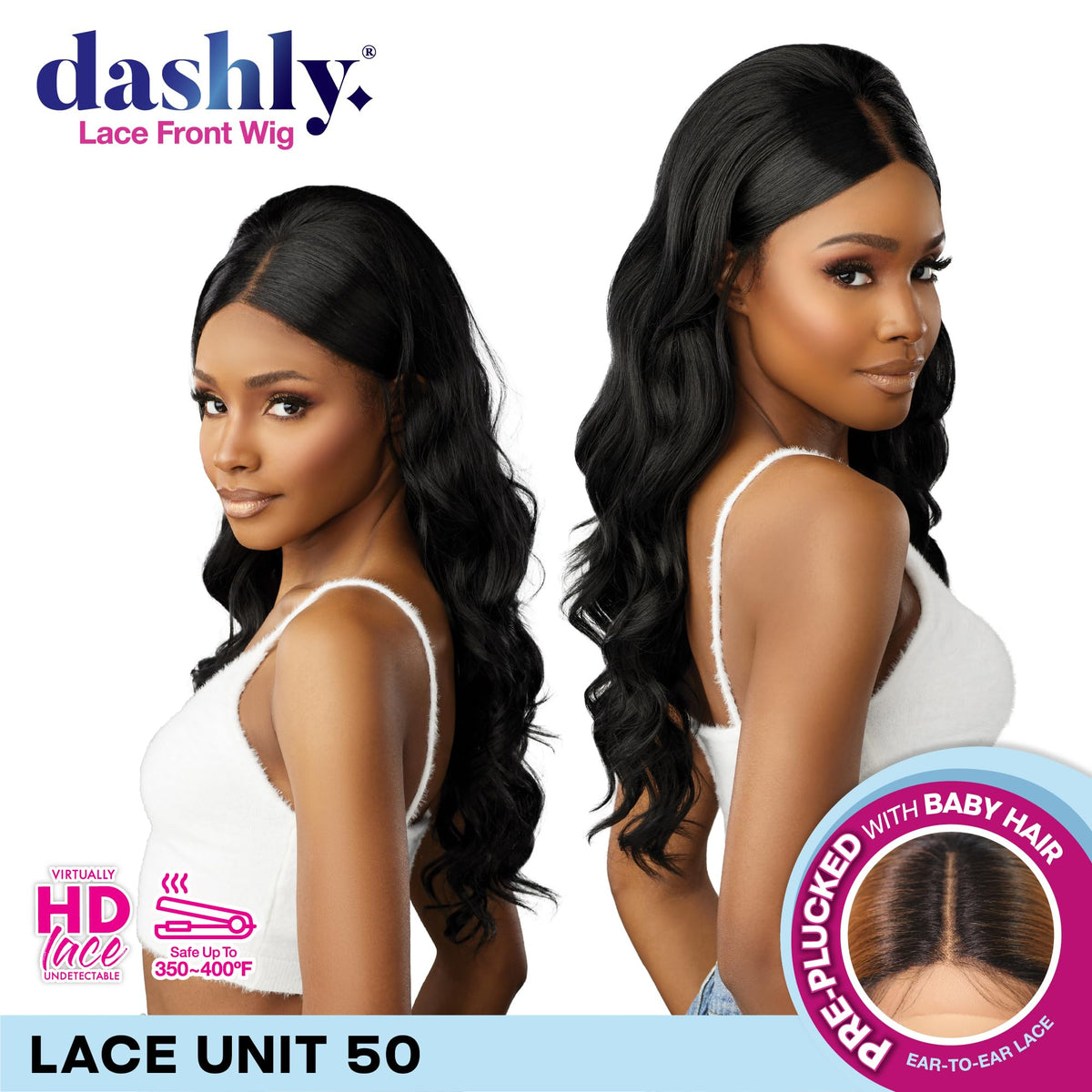 Sensationnel Dashly Lace Front Wig-Unit 50, 1B OFFBLACK