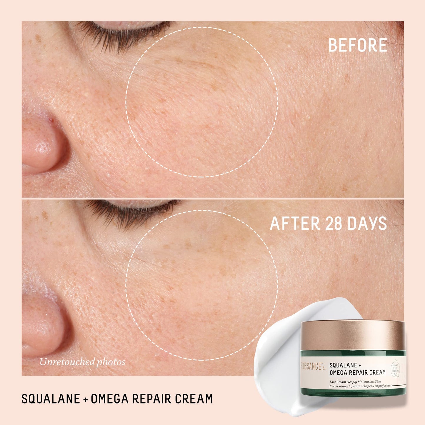 BIOSSANCE Squalane + Omega Repair Cream - Ultra-Moisturizing Face Cream - Skin Care with Hyaluronic Acid, Ceramides, Squalane - Ideal for Dry Beauty & Personal Care BIOSSANCE