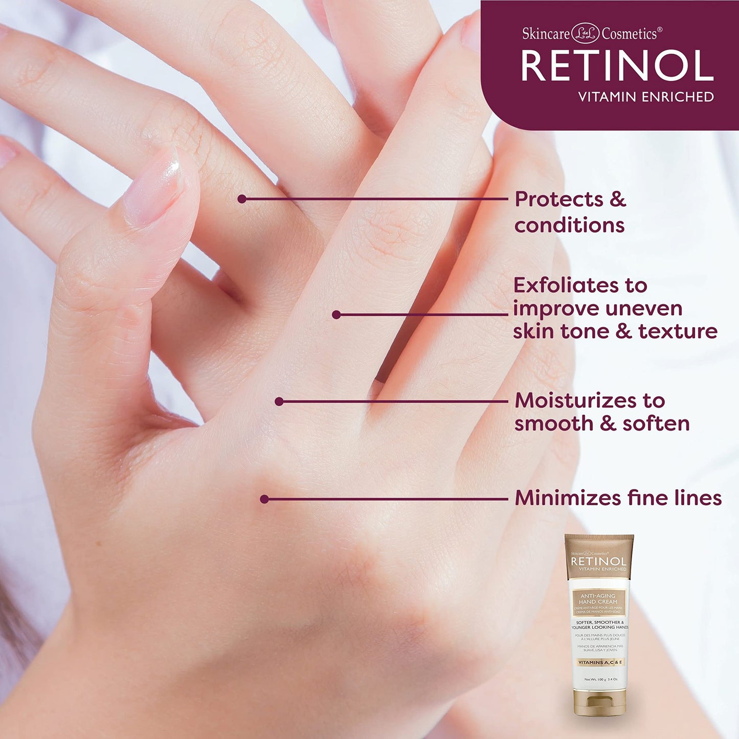 Retinol LIVAURA Anti-Aging Hand Cream - The Original Brand For Younger Looking Hands -Rich, Hand Cream Conditions & Protects Skin, Nails & Cuticles Beauty & Personal Care Retinol