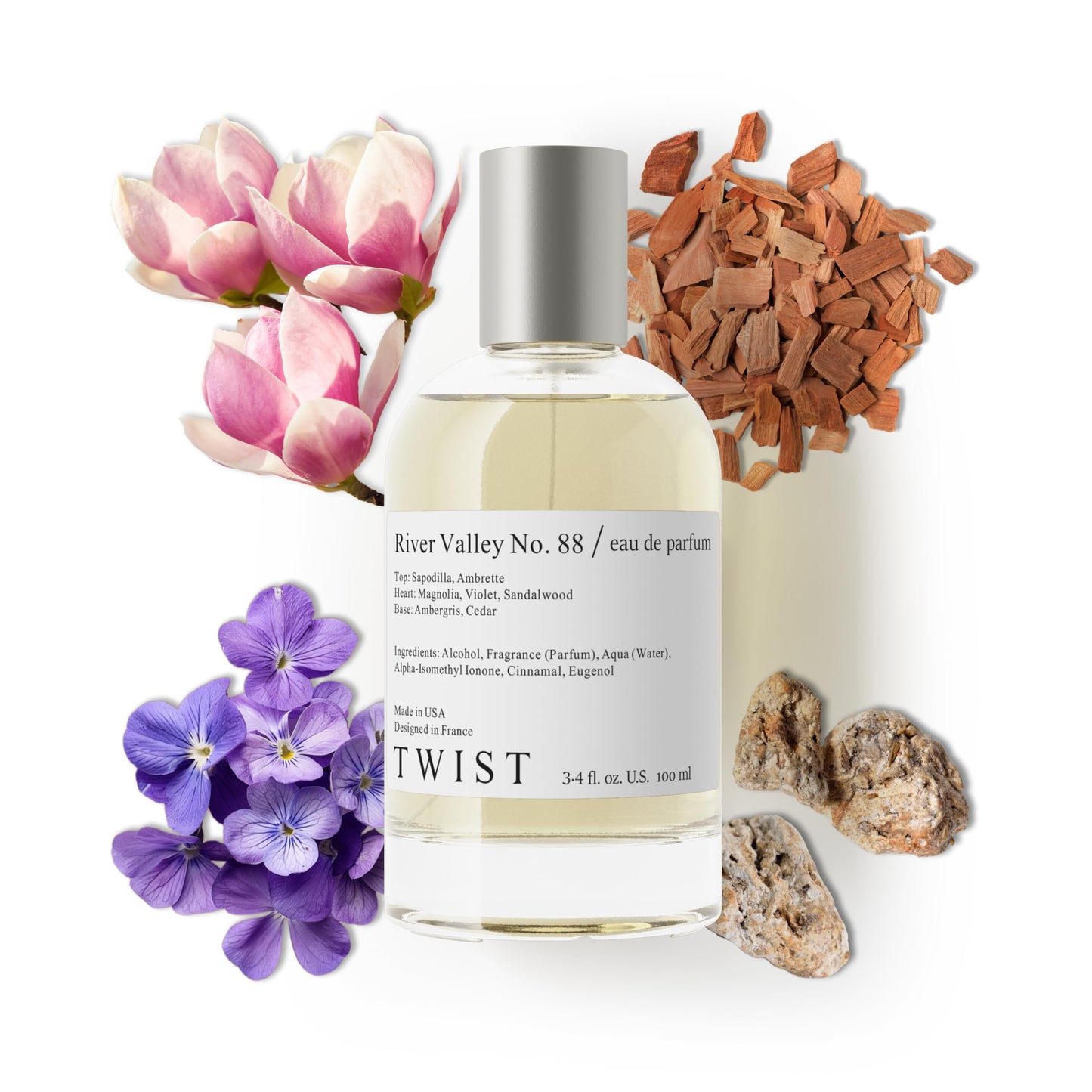 Twist River Valley No. 88 - Eau De Parfum Inspired by Byrdo Mojave Ghost, Long-Lasting Perfume For Women & Men, Paraben Free, Vegan, Clean Beauty & Personal Care HOUSE OF TWIST