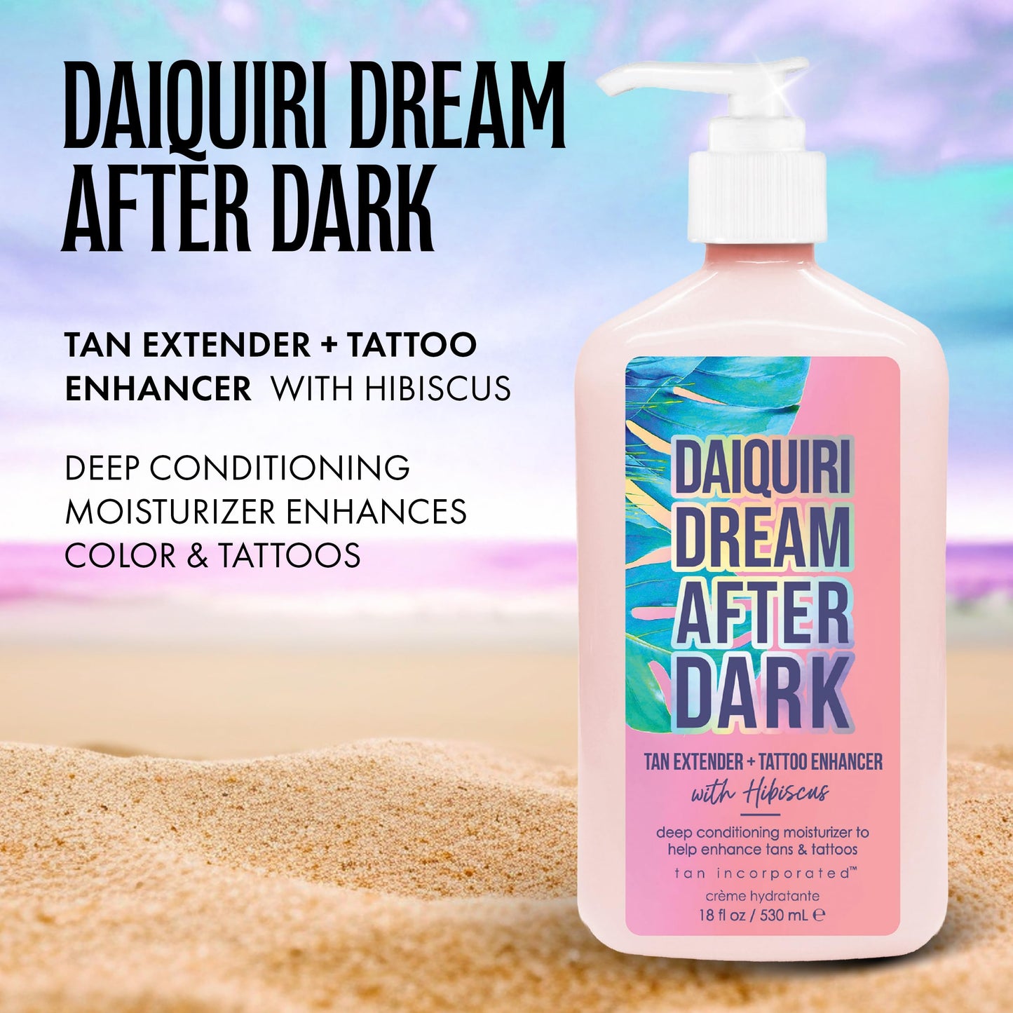 Brown Sugar Daiquiri Dream After Dark Tan Extender & Tattoo Enhancer, Mango Butter Carrot Oil & Hibiscus with Tigergrass & Ocean Botanicals, 18 Fl Oz Beauty & Personal Care Brown Sugar