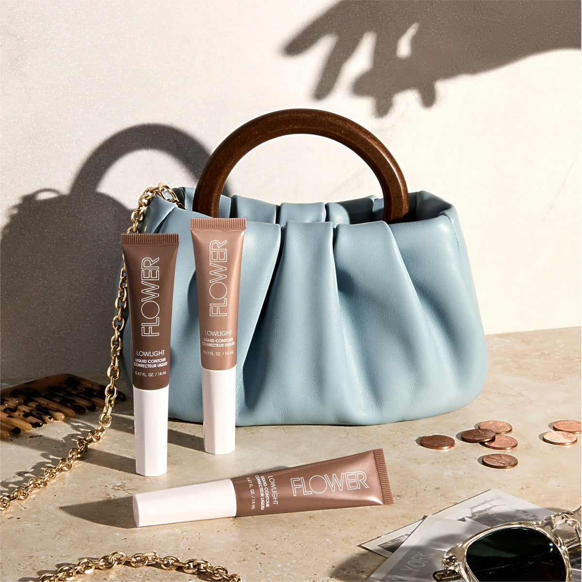 FLOWER BEAUTY By Drew Barrymore Lowlight Liquid Contour - Natural Finish + Buildable Coverage - Built-In Cusion Applicator - Deep Beauty & Personal Care FLOWER BEAUTY