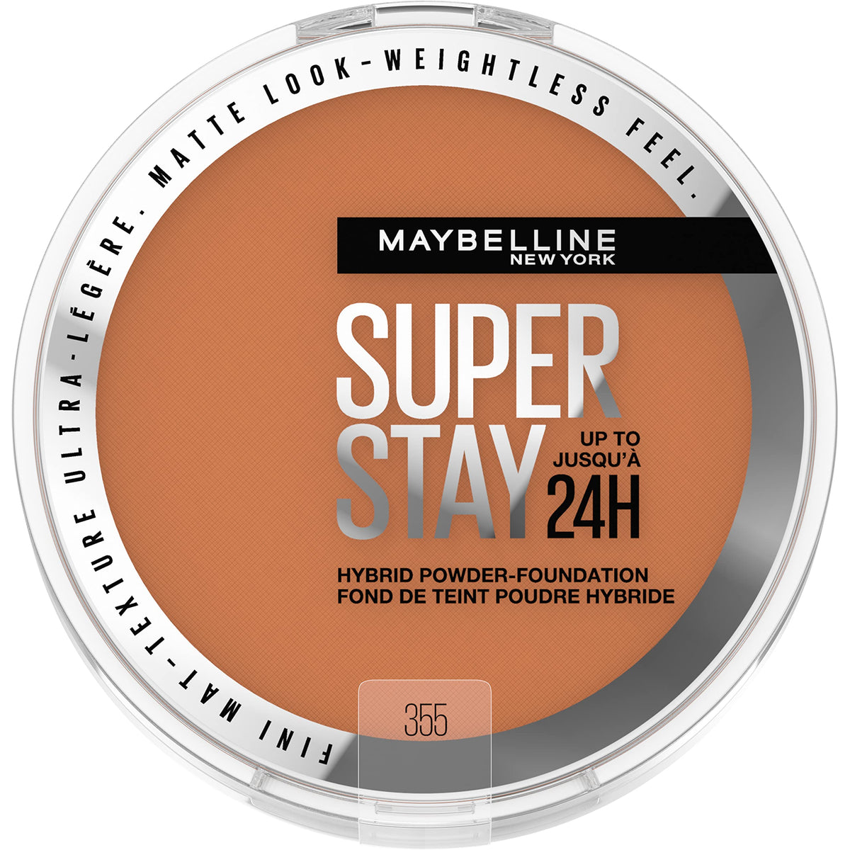Maybelline Super Stay Up to 24HR Hybrid Powder-Foundation, Medium-to-Full Coverage Makeup, Matte Finish, 355, 1 Count Beauty & Personal Care MAYBELLINE