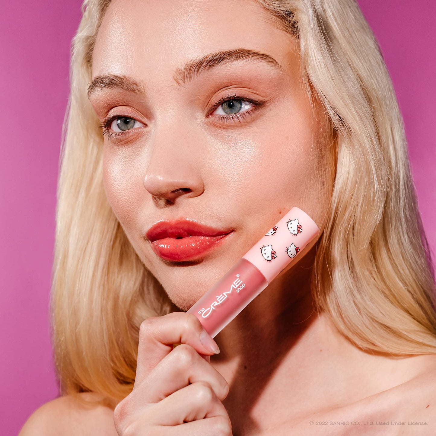The Crème Shop x Hello Kitty | Kawaii Kiss Moisturizing Lip Oil - Strawberry | Ultra Hydrating Lip Moisturizer | Cool-Toned Mauve Pink Tinted Lip Beauty & Personal Care The Crème Shop