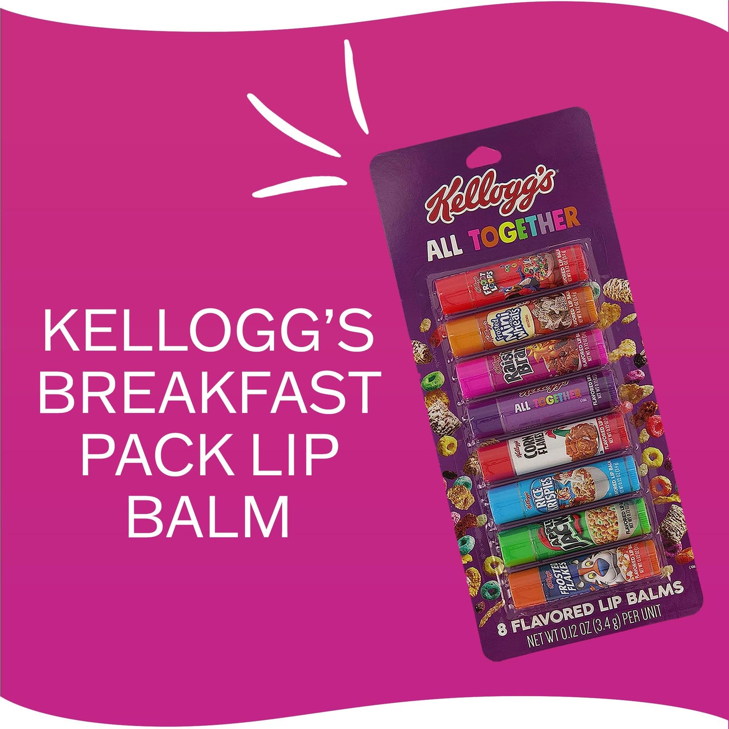 Taste Beauty KELLOGGS Breakfast Pack Lip Balms- 8-Pack of Favorite Cereal Flavors incl Rice Krispies, Frosted Flakes & More Beauty & Personal Care Taste Beauty
