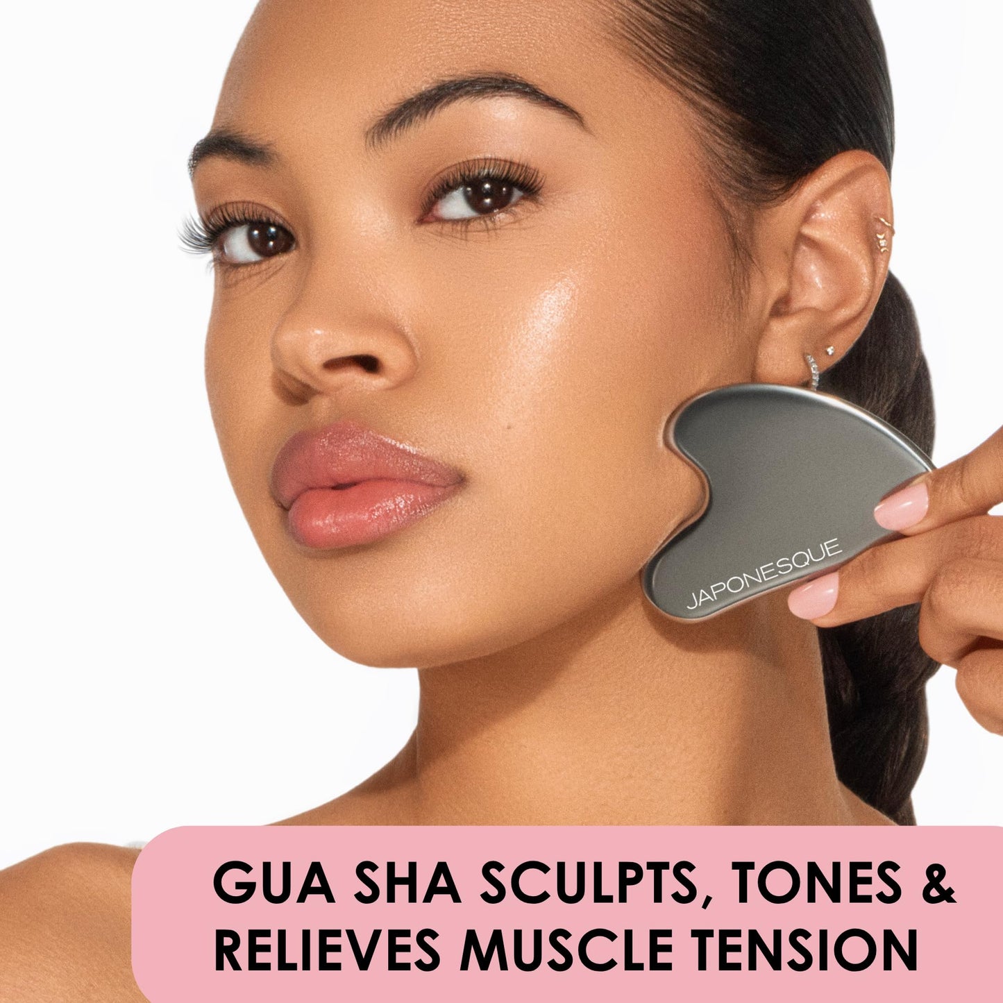 JAPONESQUE SKINTherapy Contouring Facial Tool V Roller for Lymphatic Drainage, Facial Massage, Relieves Tension and Improves Absorption of Skin Care Beauty & Personal Care JAPONESQUE