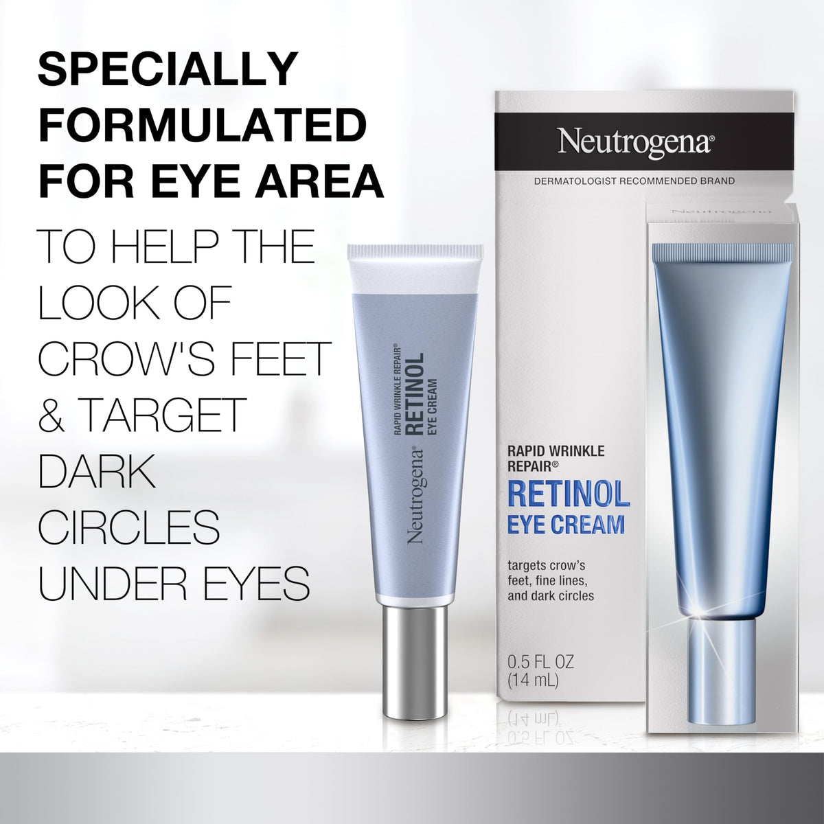 Neutrogena Rapid Wrinkle Repair Retinol Eye Cream for Dark Circles, Daily Anti-Aging Under Eye Cream with Retinol & Hyaluronic Acid to Fight Fine Beauty & Personal Care Neutrogena