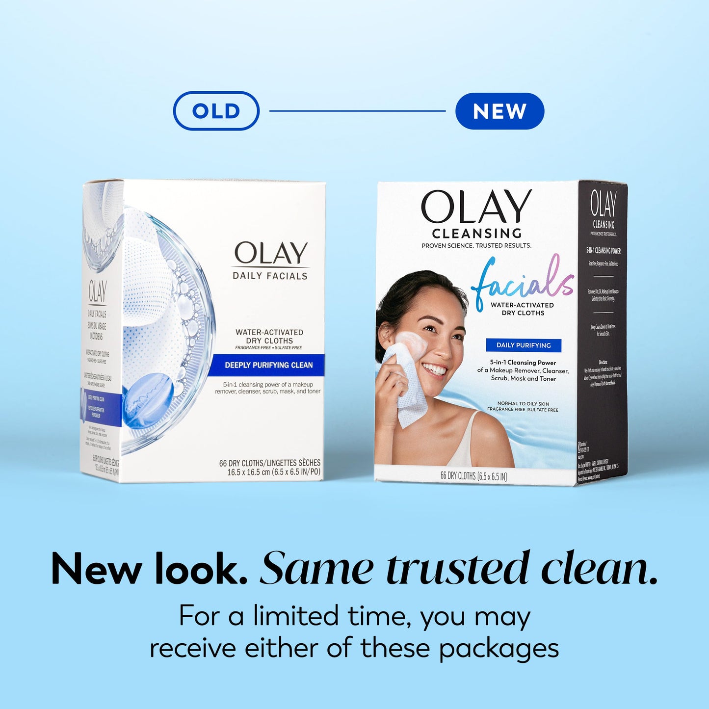 Olay Makeup Remover Wipes, Daily Facials Deep Clean Face Cleanser for Normal to Oily Skin, Alcohol & Fragrance Free, Soft Face Wash Towels, Travel Beauty & Personal Care Olay