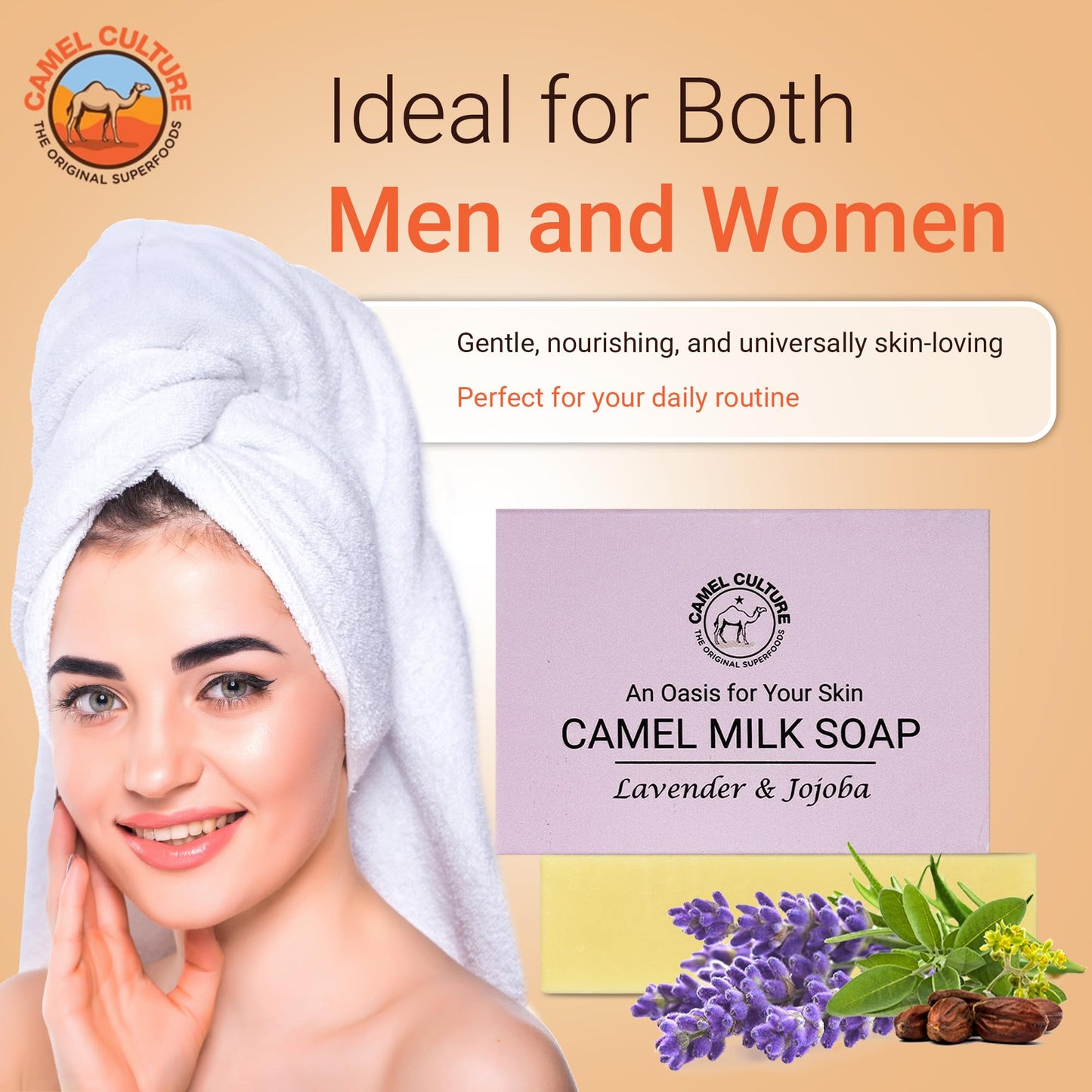 CAMEL CULTURE Jojoba and Lavender Bar Soap (3 Pack) - Handcrafted, Moisturizing Camel Milk Soap - Nourishing, Nutrient and Vitamin Rich Men's Body Beauty & Personal Care CAMEL CULTURE