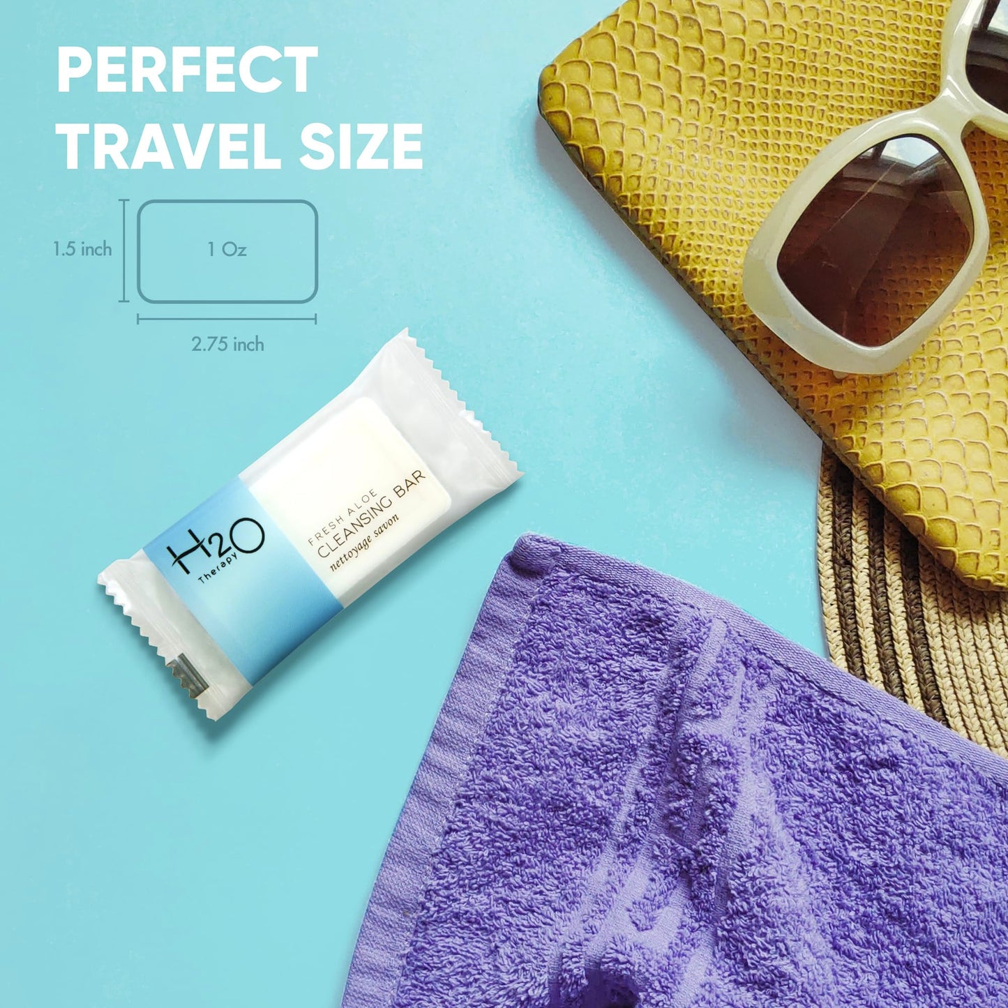 Travel Size Hotel Bar Soap 500 Count 1 oz Cleansing Bars Guest Amenities for Hotels Vacation Rentals and Short Term Rentals Paraben Free Green Tea Beauty & Personal Care H2O Therapy