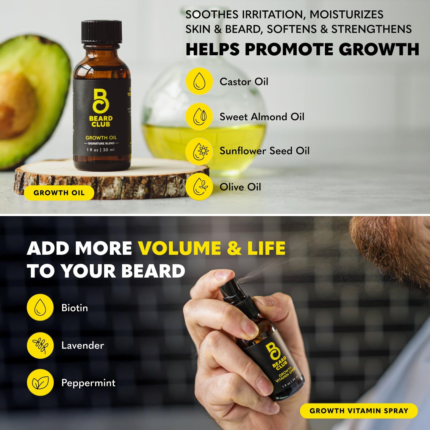 The Beard Club Supreme Beard Growth Kit - Derma Roller, Growth Oil, Vitamins, Vitamin Spray, Biotin Balm, Thickening Conditioner, Shampoo, Comb Beauty and Personal Care The Beard Club