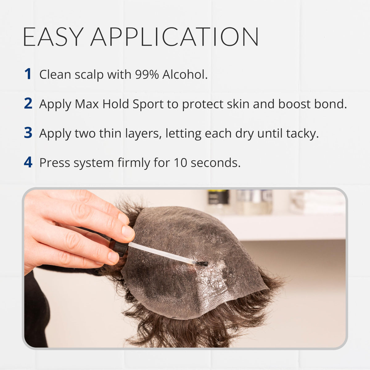 Walker Tape Mity-Tite Brush-On Adhesive 1.4 fl oz, Daily Wear Acrylic Bond for Touch-Ups, Skin-Safe Waterproof Lace Glue Alternative for Lace Wigs