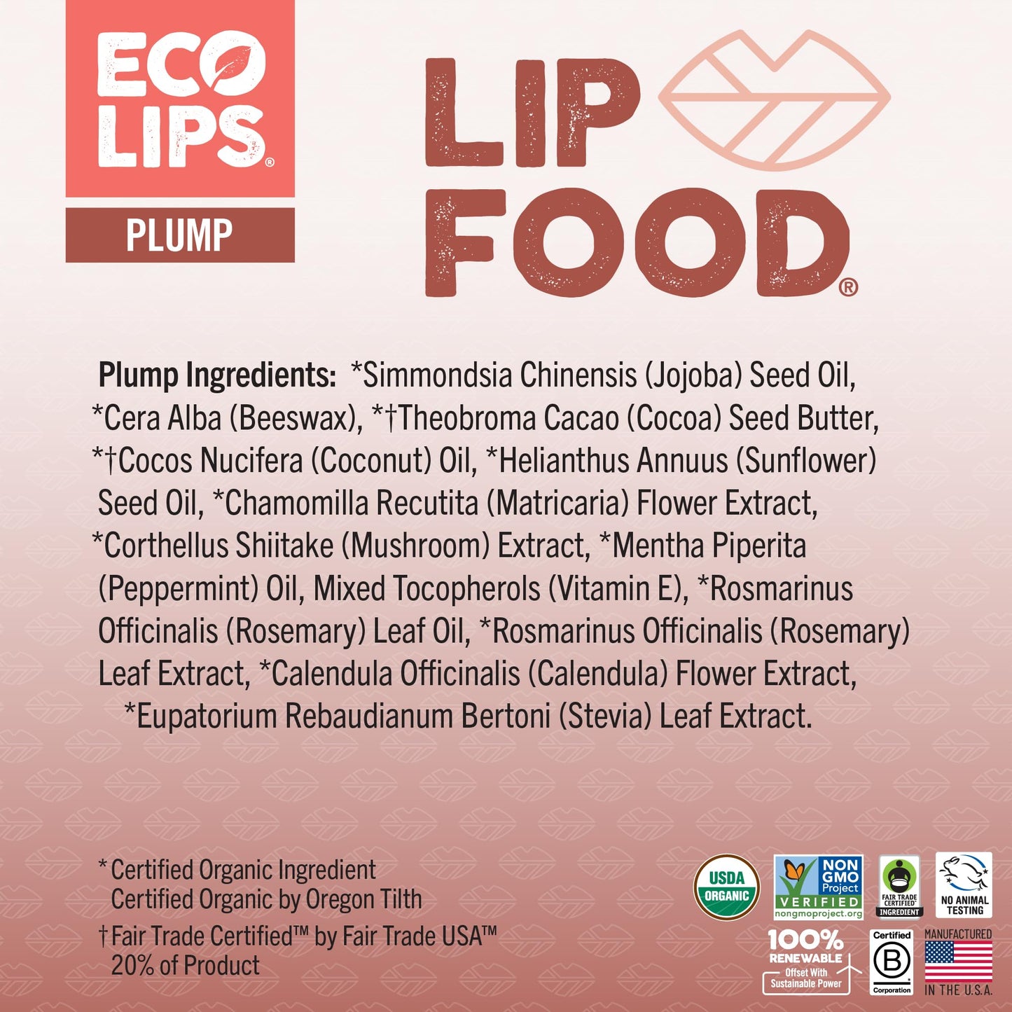 Eco Lips Lip Food - Organic Lip Balm (Plump), Rosemary Mint Flavor 3-pack Beauty & Personal Care Eco Lips