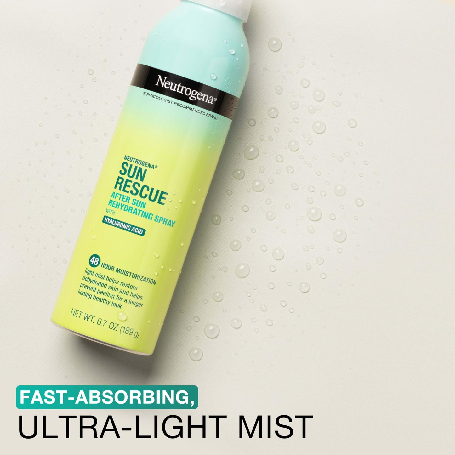 Neutrogena Sun Rescue After Sun Rehydrating Spray with Hyaluronic Acid, Vegan and Lightweight 48-Moisturizing Skin and Body Mist, Non-Comedogenic Beauty & Personal Care Neutrogena