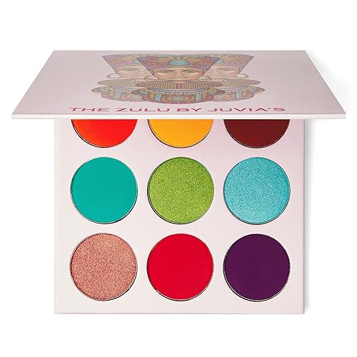Juvia's Place Palette The Zulu - Turquoise, Red, Purple, Shades of 9, Colorful, Vivid, Vibrant Palette, Pigmented Makeup Palette Color & Shine Beauty & Personal Care Juvia's Place