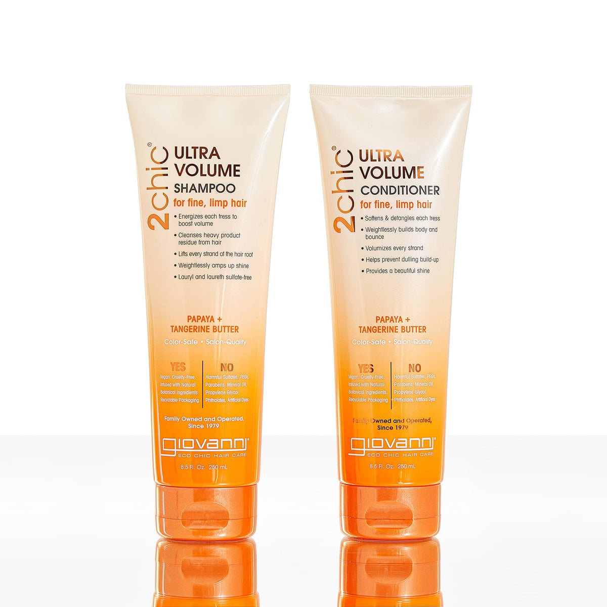 GIOVANNI 2chic Ultra-Volume Shampoo - Daily Volumizing Formula with Papaya & Tangerine Butter, Promotes Weightless Control for Fine Limp Thin Hair, No Beauty & Personal Care GIOVANNI