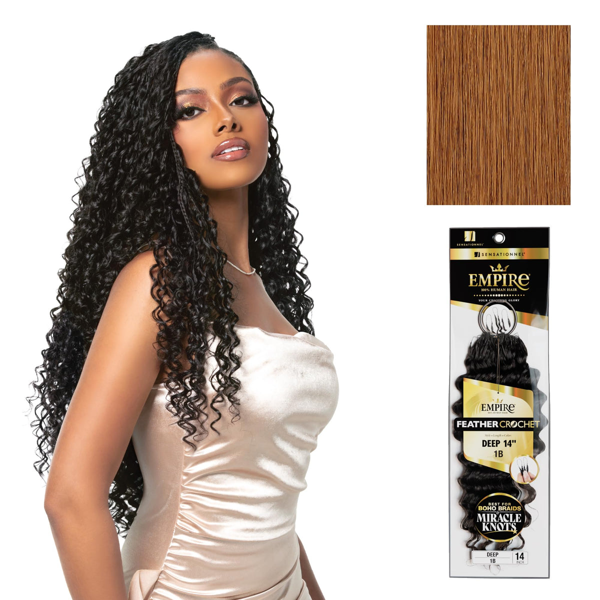 Sensationnel Empire Feather Crochet Braids-Deep,14in, 30 LIGHTAUBURN