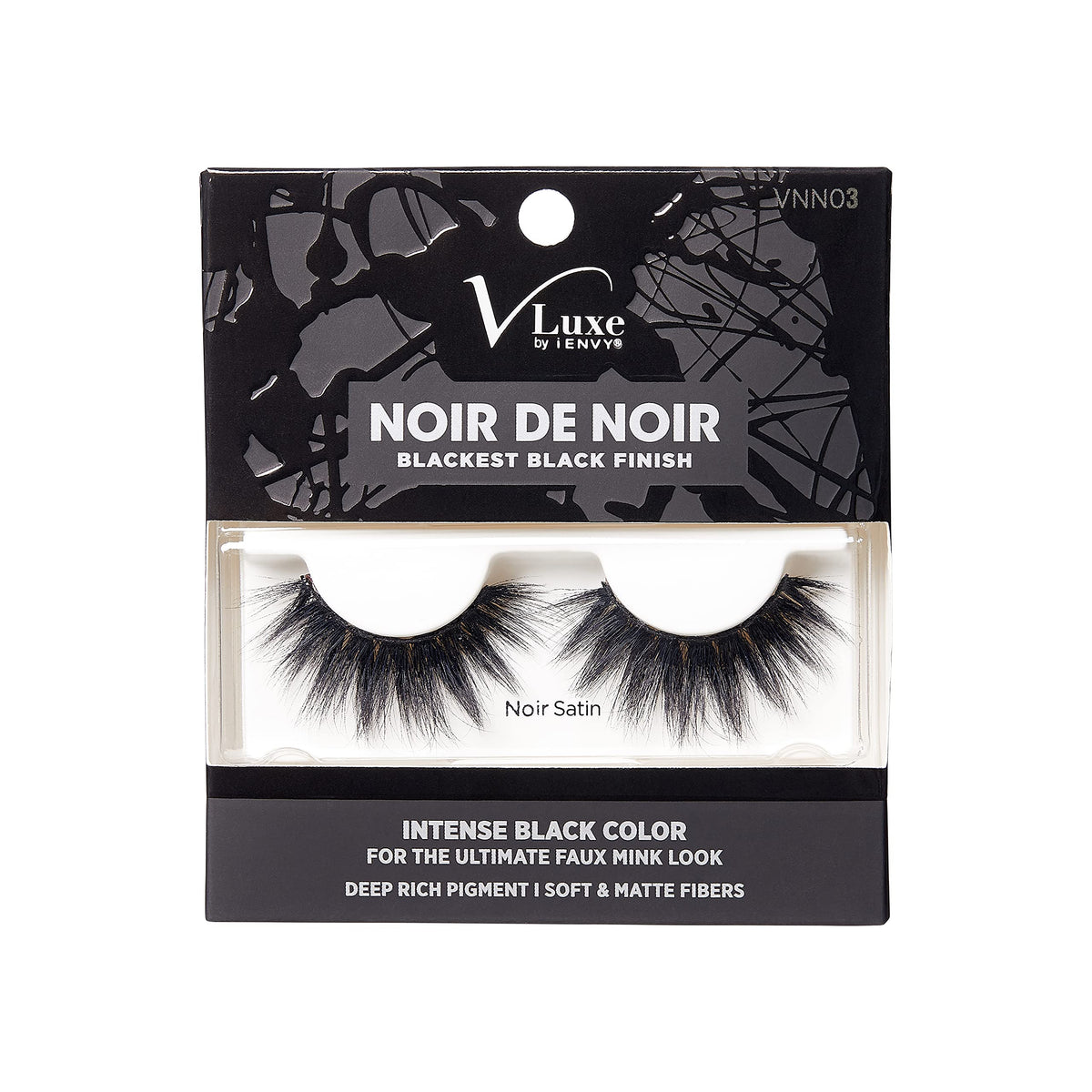 i•ENVY V-Luxe Noir De Noir False Eyelashes Blackest Black Finish, Weightless Volume and Curl False Lashes, Soft & Matte Fibers (Noir Satin)