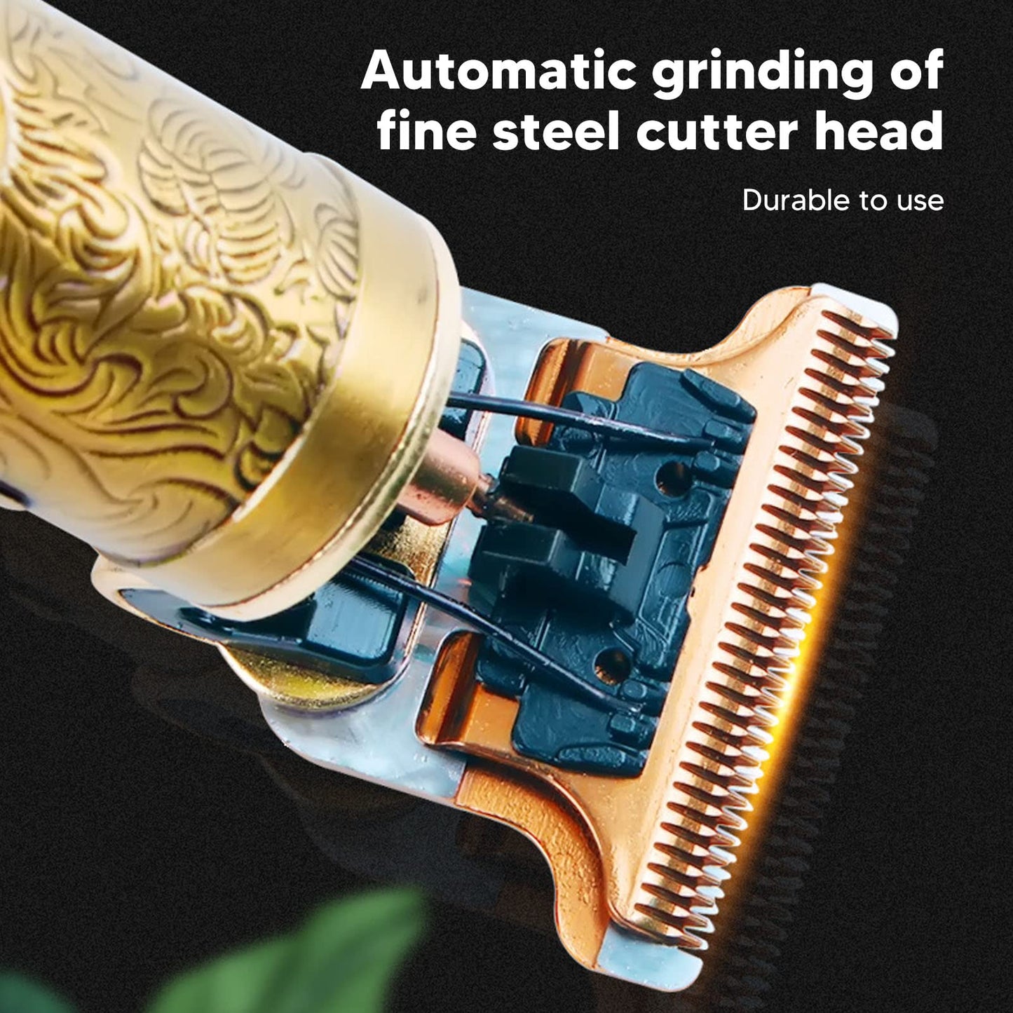 ZJchao Hair Trimmer, Mens Hair Clippers Vintage Golden Engraved Electric Hair Trimmers Compact Professional Hair Clipper Beard Trimmer for Men Haircut Beauty and Personal Care ZJchao