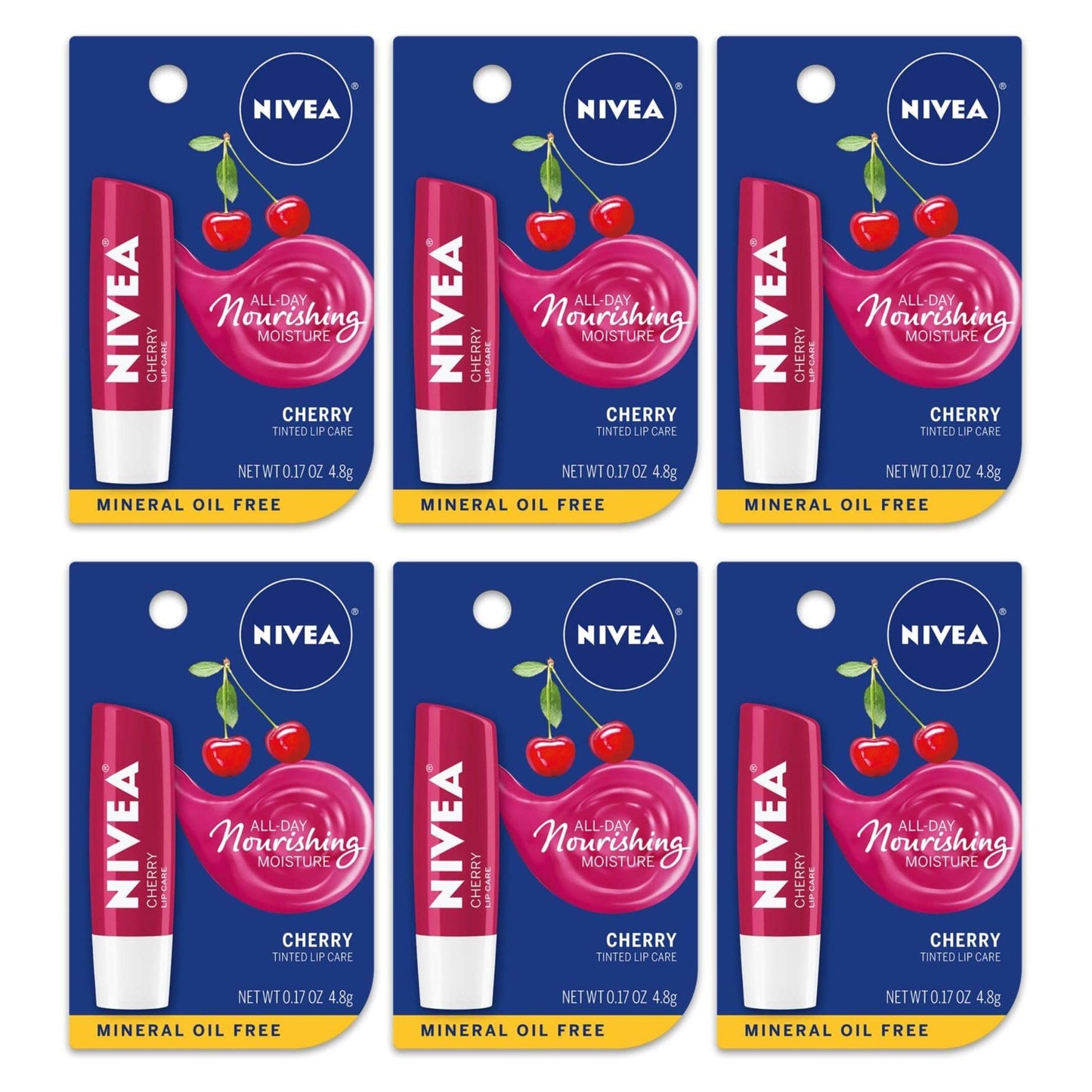 Nivea A Kiss of Cherry Lipcare .17 OZ (Pack of 6) Beauty and Personal Care NIVEA