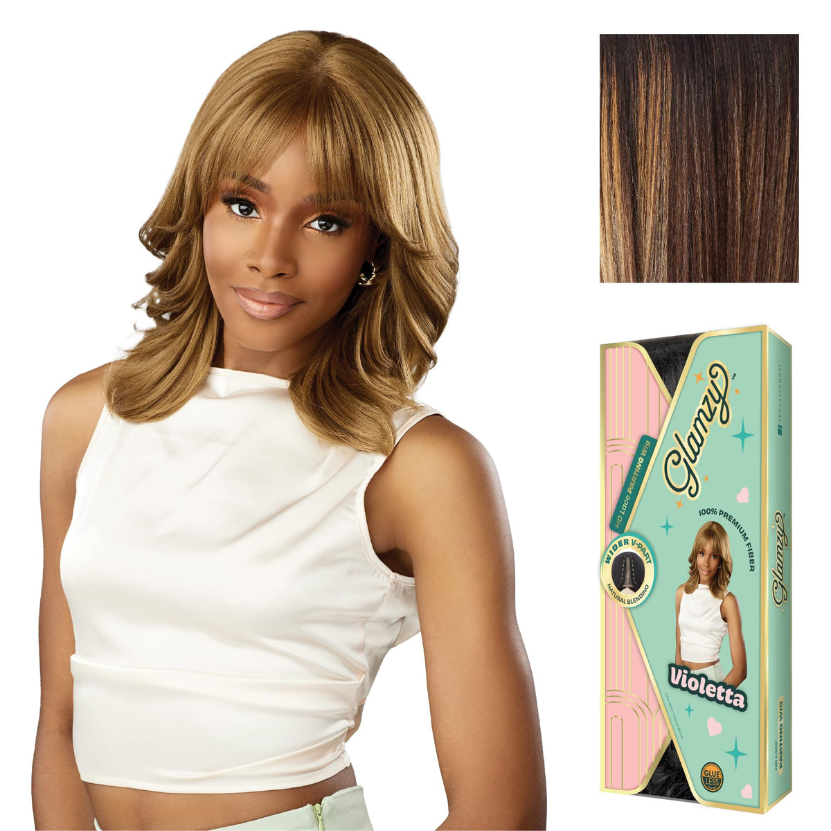 Sensationnel Glamzy Lace Part Wig-Violetta, BALAYAGESUNKISSED