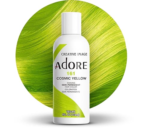 Adore Semi Permanent Hair Color (161 Cosmic Yellow) | Vegan & Cruelty-Free Yellow Hair Dye | No Ammonia, No Peroxide, No Alcohol | 4 Fl Oz Beauty & Personal Care Adore