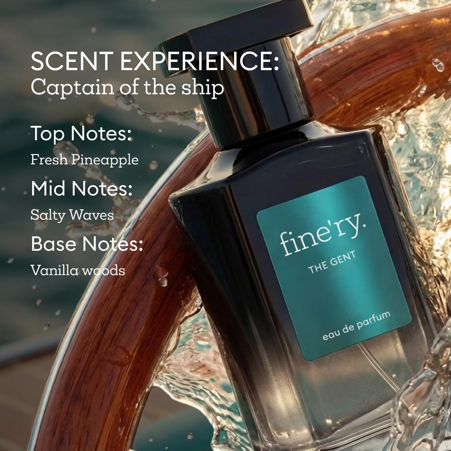 Fine'ry The Gent Men's Eau de Parfum | Fresh Fruity Cologne for Men | Fresh Pineapple, Salty Waves & Vanilla Woods | Long-Lasting, Clean, Vegan | 2 oz Beauty & Personal Care Fine'ry
