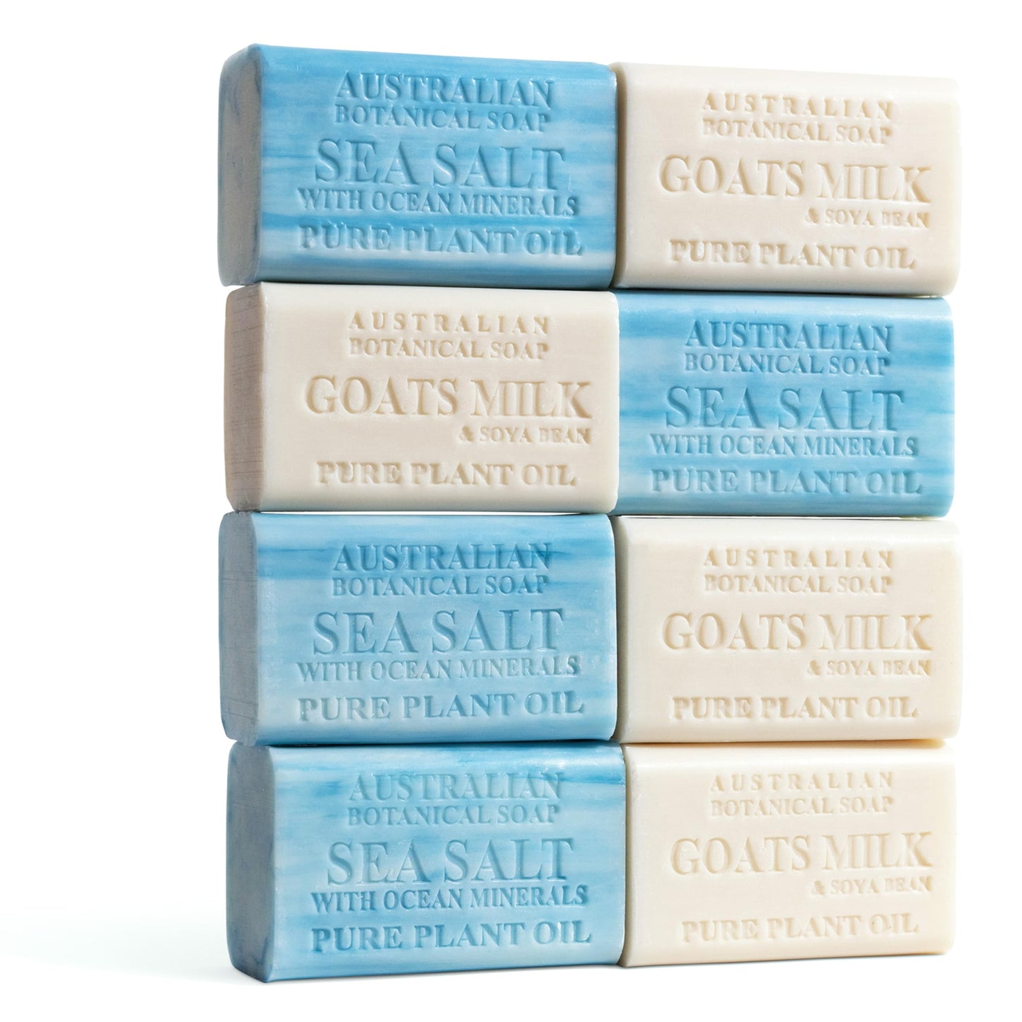 Australian Botanical Soap Men's Body & Beard Bar Duo Pack - Goats Milk & Sea Salt with Ocean Minerals, Triple Milled 6.6 oz Bars, 8 Pack - 4 Bars Beauty & Personal Care Australian Botanical Soap