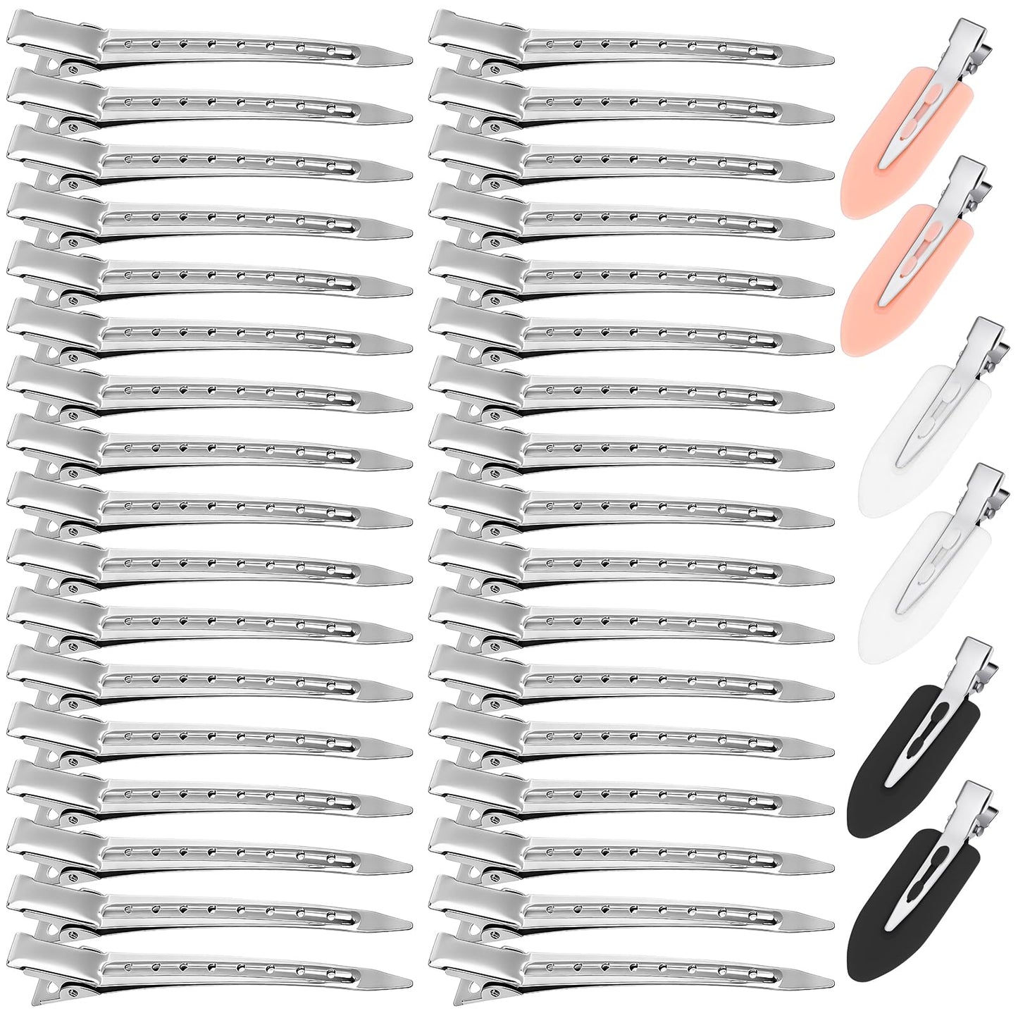 40 Pcs Hair Clips Women Styling, Alligator Metal Hair Clips, Hair Pin Curl Rollers Clips, 34 Pcs 3.5"Duckbill Sectioning Hair Clips and 6 Pcs 2.3"No Beauty and Personal Care JZko