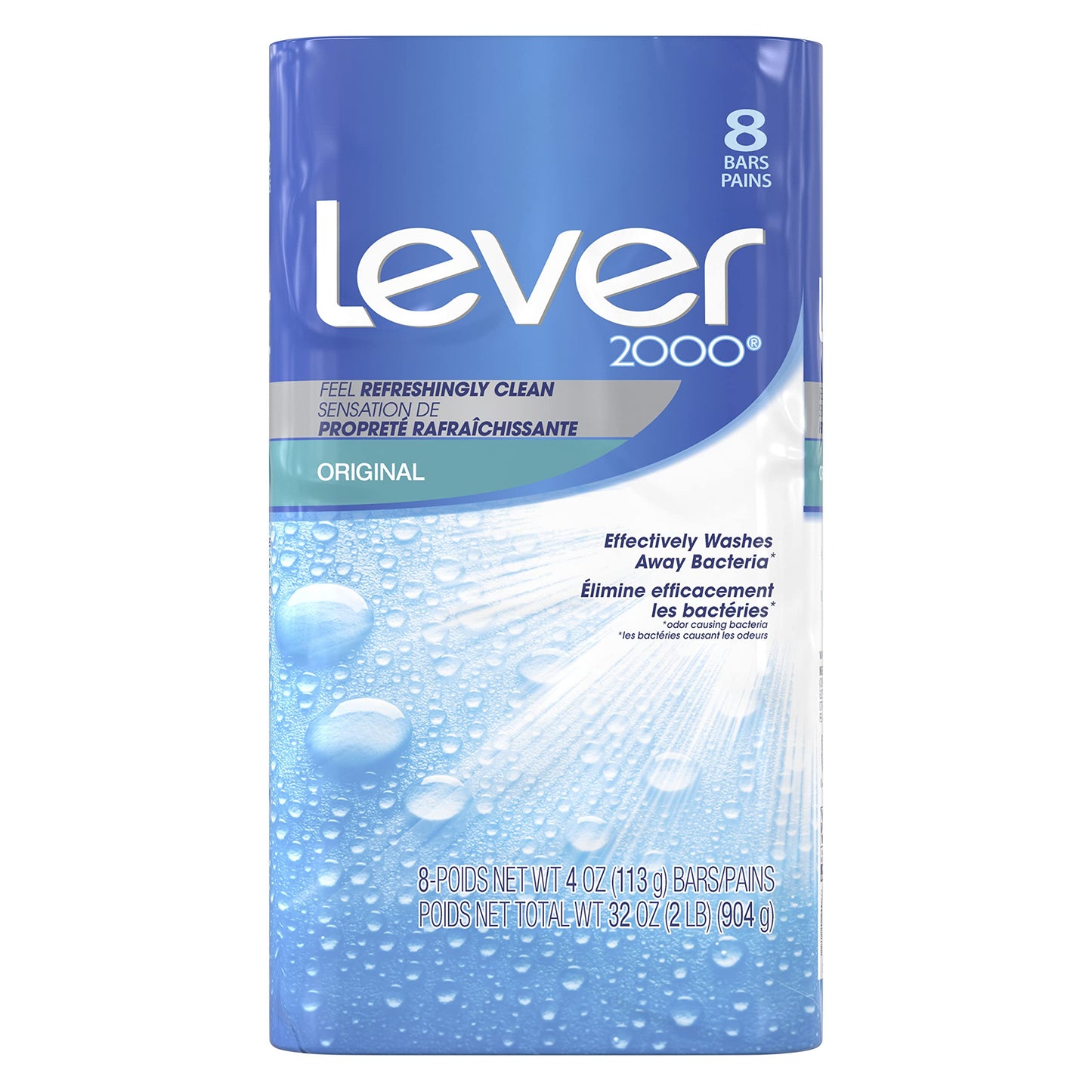 Lever 2000 Bar Soap Refreshing Body Soap and Facial Cleanser Original Effectively Washes Away Bacteria 4 oz 8 Bars Beauty & Personal Care Lever 2000