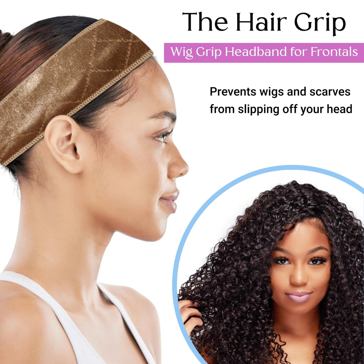 Wig Headband For Synthetic Hair, Wigs Hair Accessory by The Hair Grip - Black