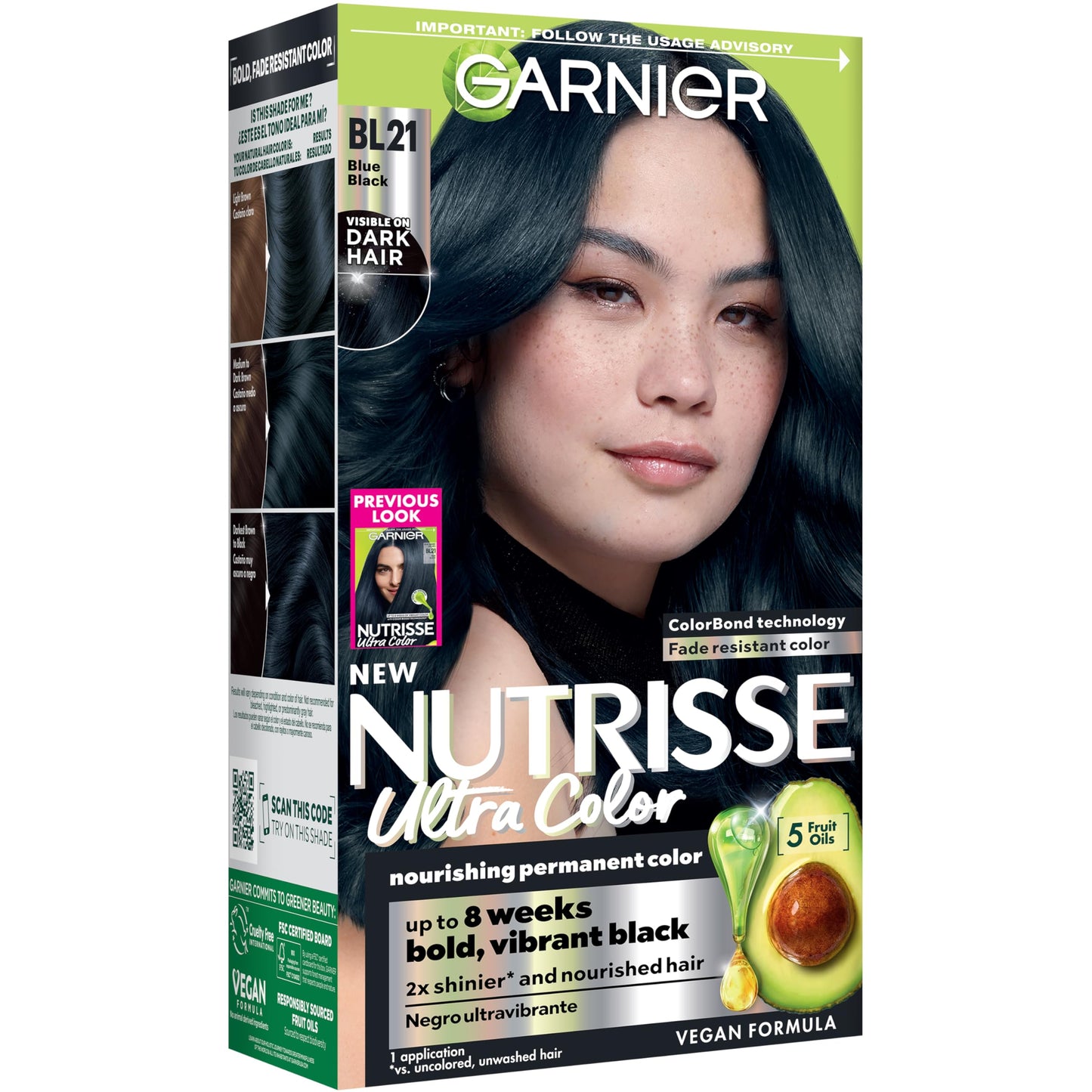Garnier Nutrisse Ultra Color Hair Color, Permanent Hair Dye for Up to 8 Weeks of Bold, Vibrant, Fade-Resistant Results, Vegan & Cruelty-Free, BL21 Beauty & Personal Care Garnier