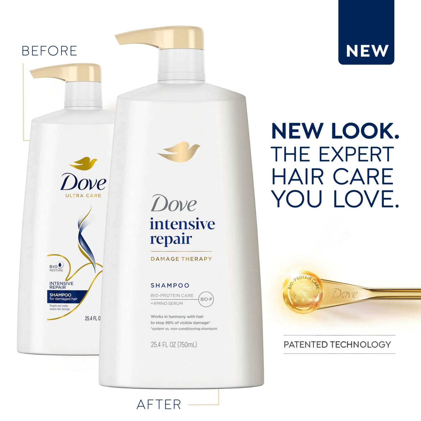 Dove Shampoo Intensive Repair for Damaged Hair Shampoo with Bio-Restore Complex 25.4 oz Beauty & Personal Care Dove