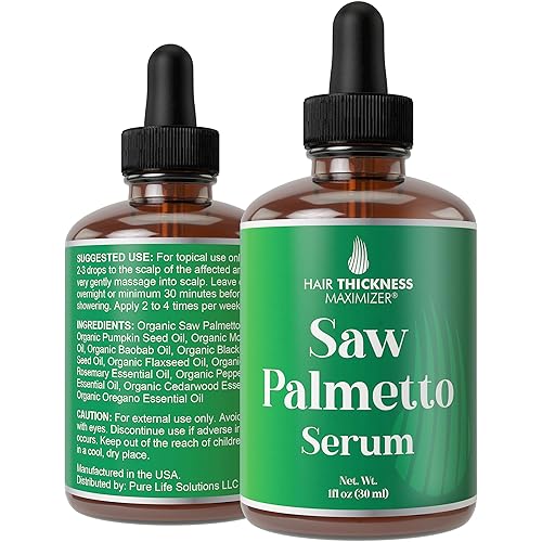 Saw Palmetto Serum for Hair Growth: Rosemary, Peppermint, Pumpkin Seed Oils. Vegan Thickening, Moisturizing, Strengthening Treatment for Women, Men Beauty & Personal Care Hair Thickness Maximizer