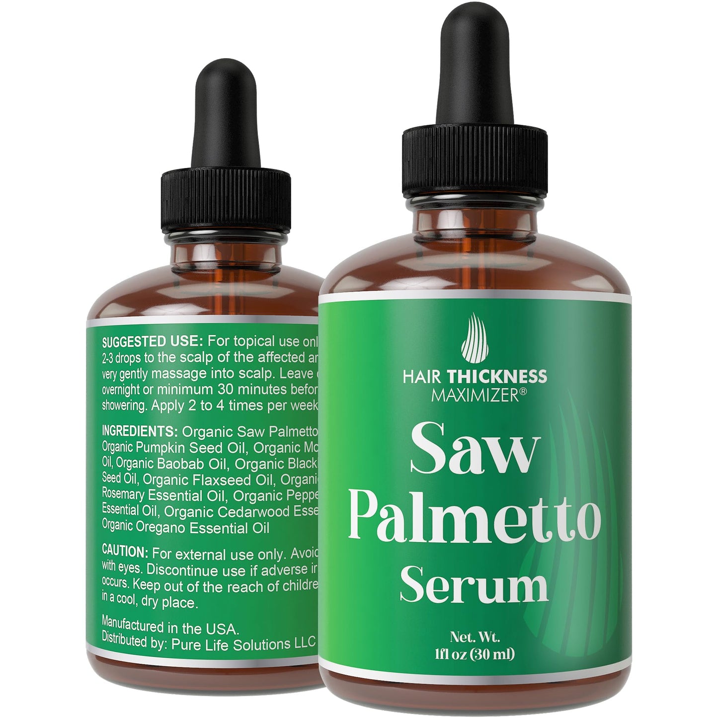 Saw Palmetto Serum for Hair Growth: Rosemary, Peppermint, Pumpkin Seed Oils. Vegan Thickening, Moisturizing, Strengthening Treatment for Women, Men Beauty & Personal Care Hair Thickness Maximizer
