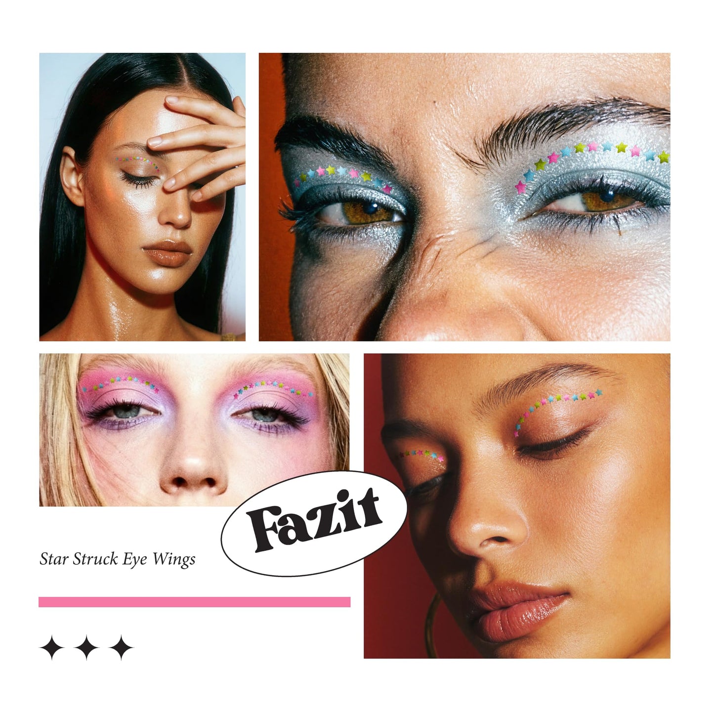 Fazit Makeup Patches - Star Struck Eye Wings - Glow Up Make-Up Patches - Cute Glitter Makeup Accessories for Women - Cosmetic Glitter for Face Beauty & Personal Care Fazit
