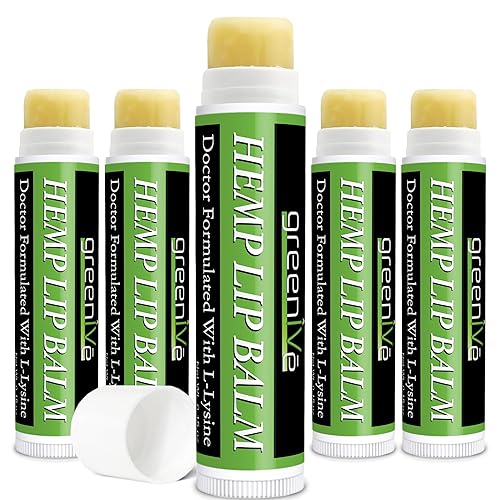 GreenIVe Hemp Lip Balm, Vegan, Omegas 3 & 6, Vitamin E, L-Lysine, Hydrating Handcrafted (5) Beauty & Personal Care GreenIVe
