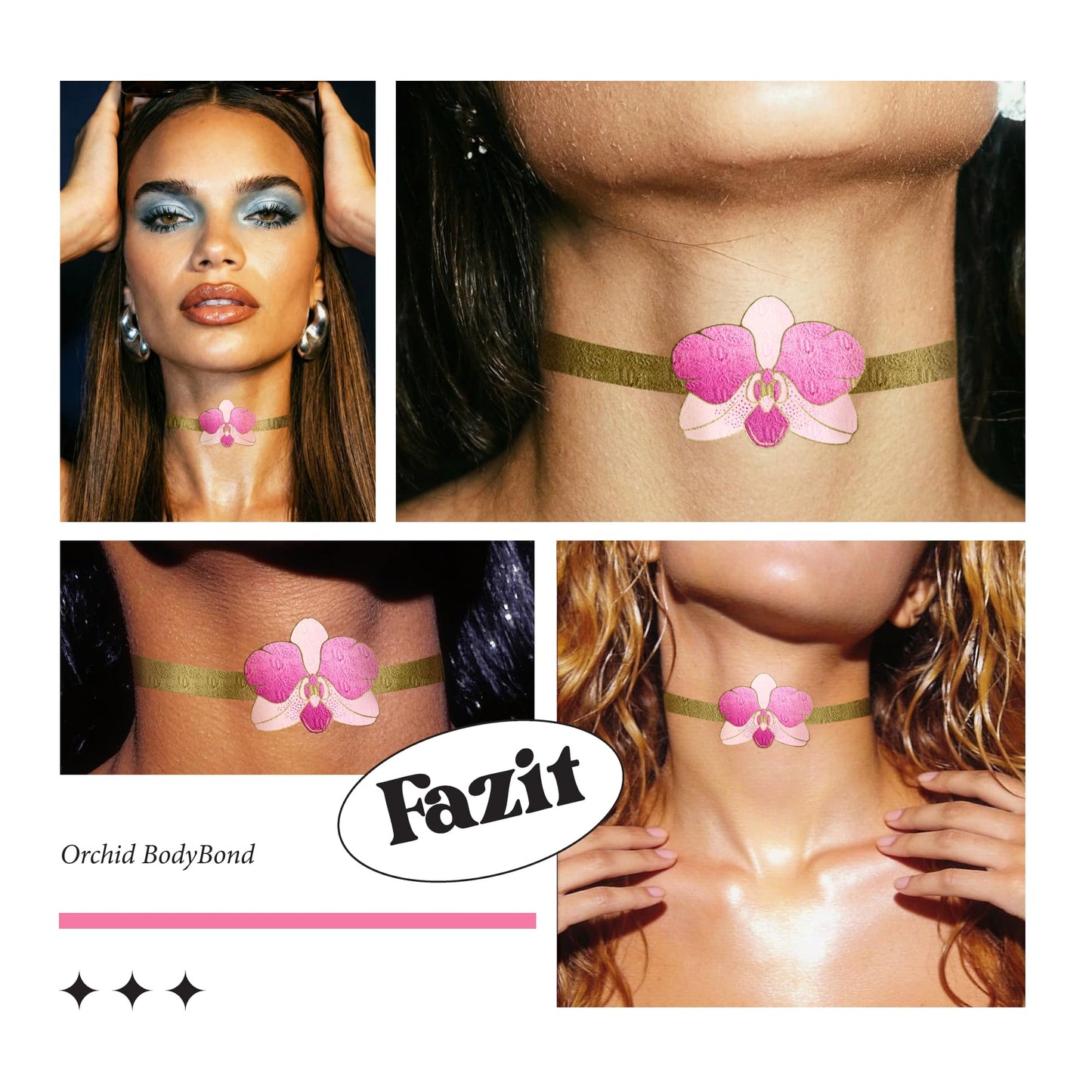 Fazit Makeup Patches - Orchid Bodybond - Glow Up Make-Up Patches - Cute Glitter Makeup Accessories for Women - Cosmetic Body Glitter Beauty & Personal Care Fazit