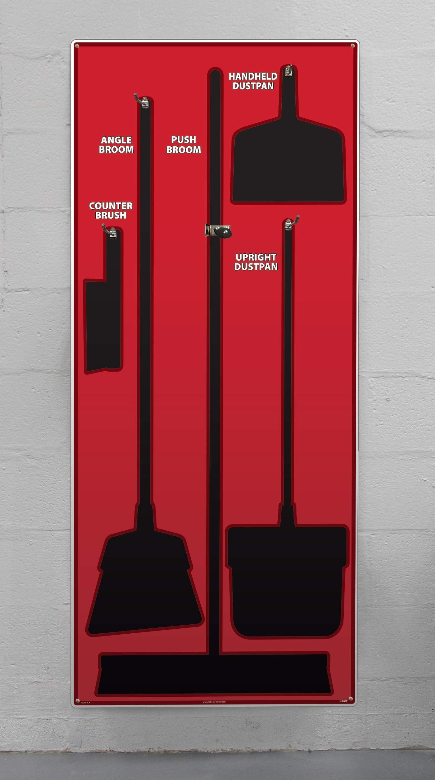 NMC SB105FG 5S Janitorial Shadow Board, Red/Black, 68"X30", ProSeriesAcrylic (Tools Sold Separately) Beauty & Personal Care NMC