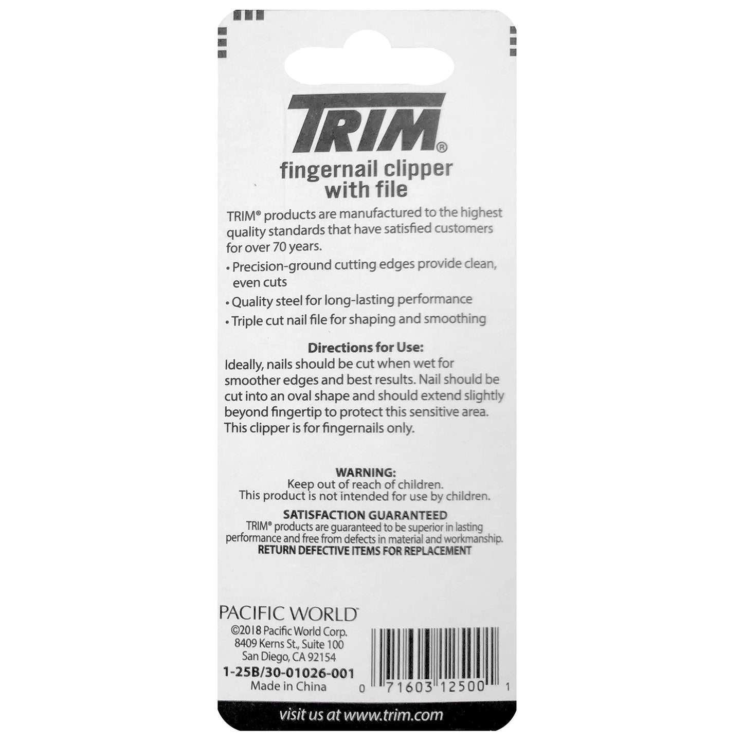 Trim Nailcare Fingernail Steel Clipper with File, Item Number 12500 (Pack of 6) Beauty & Personal Care Trim