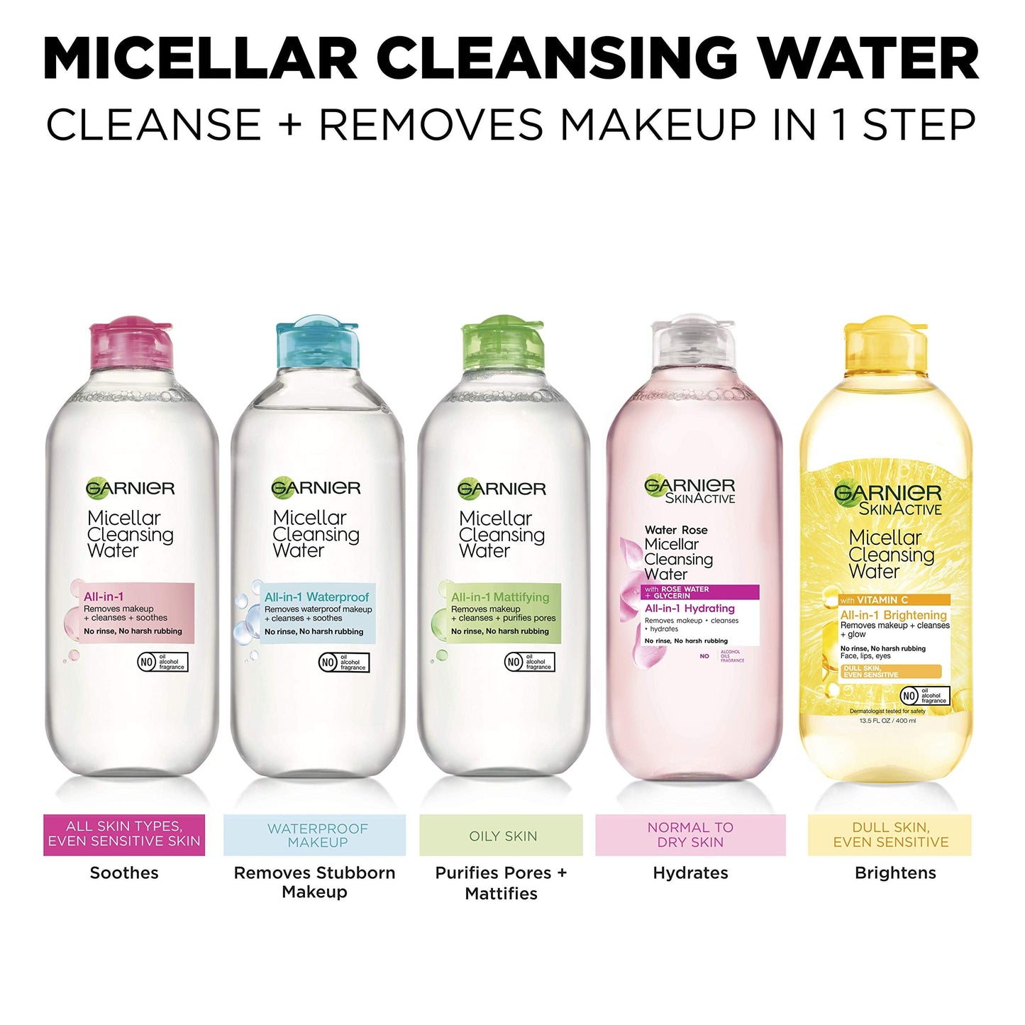 Garnier SkinActive Micellar Cleansing Water, All-in-1 Waterproof Makeup Remover and Facial Cleanser, 3.4 fl oz, 3 Pack Beauty & Personal Care Garnier