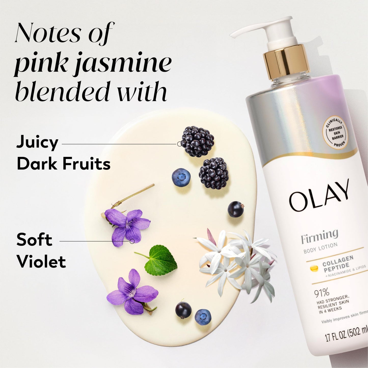 Olay Body Lotion for Women, Firming with Collagen Peptides Serum, Visibly Firmer Skin, 24hr Moisture & Hydration, Fast Absorbing Formula, Vitamin B3 Beauty & Personal Care Olay
